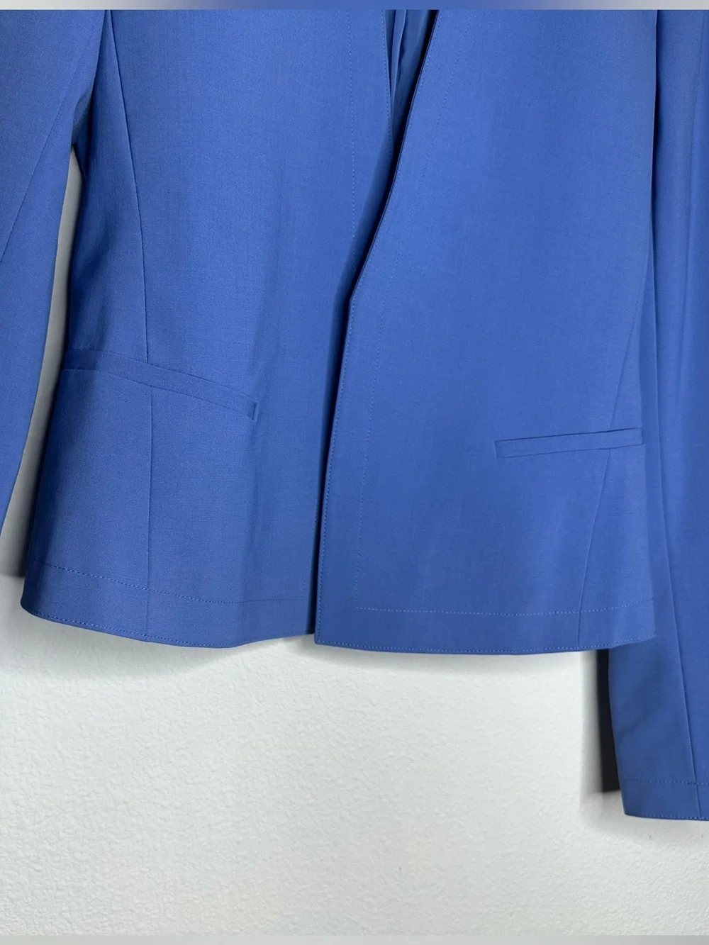 Theory Blue Stretch Virgin Wool Suit Jacket 6 Pants 4 Career Office Matching Set